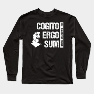 Cogito Ergo Sum René Descartes Philosophy T-Shirt Distressed Long Sleeve T-Shirt